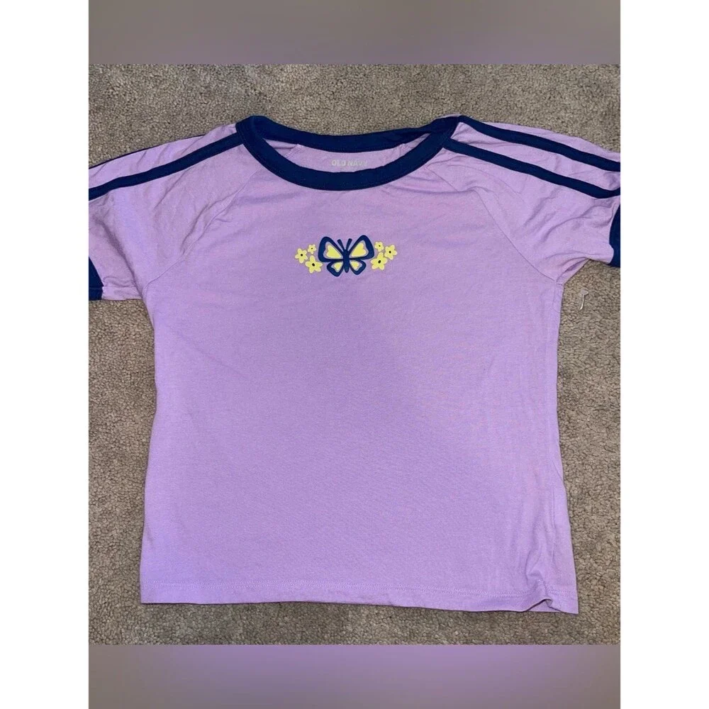 Girl’s Old Navy Purple Butterfly Tee | Size Extra Large (14-16)